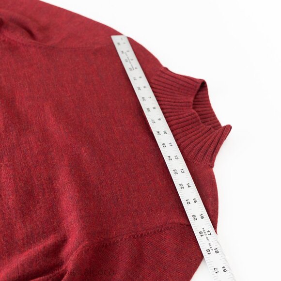 Vintage Valerie Separates 100% Merino Wool XL Turtleneck UK-Made Holiday Red - Picture 8 of 12